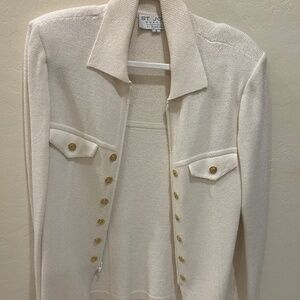 St John White Sweater Blazer - Sz 4